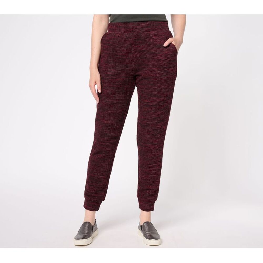 SUNNYLiFE Women's Plus Sz Pants 1X Textured Knit Jogger Red
